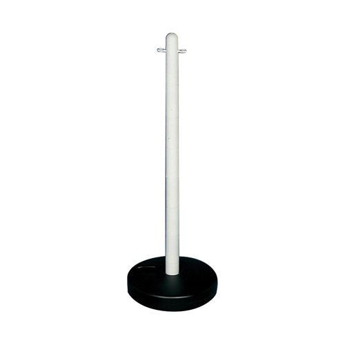 VFM White Free standing Post With Circular Plastic Base 328349