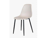 Curve chair, calico plastic seat with black metal legs (pair)