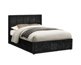 Hannover Small Double Ottoman Bed - Black Crushed Velvet