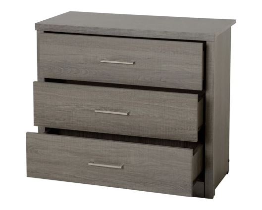 Lisbon 3 Drawer Chest - Black Wood Grain