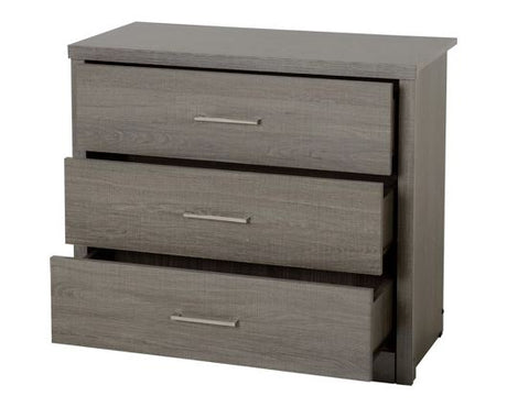 Lisbon 3 Drawer Chest - Black Wood Grain
