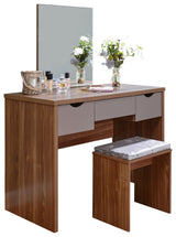 Elizabeth dressing table set walnut + grey