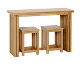 Richmond Foldaway Dining Set (2 Stools) - Oak Varnish