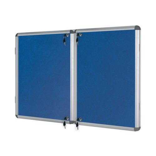 Bi-Office Enclore Felt Indoor Lockable Glazed Case 1230x1830x35mm Blue VT770107150