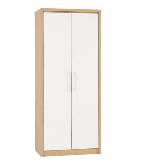 Seville Bedroom Set - White High Gloss/Light Oak Effect Veneer