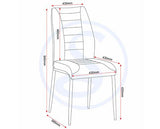 MODENA & LUKAS DINING SET (X4 CHAIRS) - CREAM/GREY VELVET