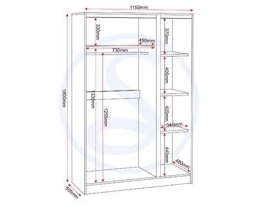 MALVERN 3 DOOR WARDROBE - GREY