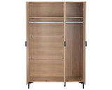 MIAMI 3 DOOR WARDROBE - OAK EFFECT/BLACK