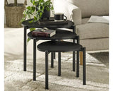 Lorette Teardrop Nesting Side Table Black Ash