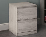 JUPITER 2 DRAWER BEDSIDE - GREY OAK