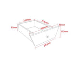 Apollo metal 1 drawer bedside cabinet, black with gold handle and legs