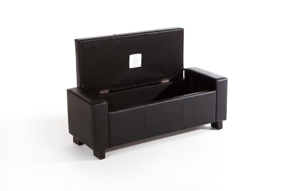 Verona ottoman bench black PU