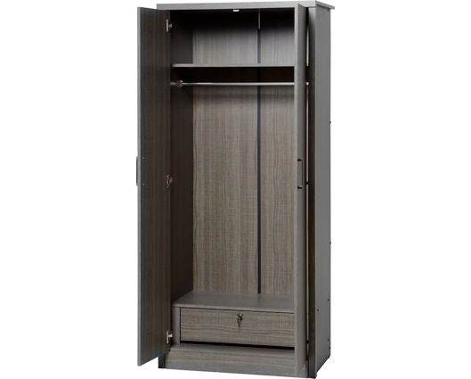 Lisbon 2 Door Wardrobe - Black Wood Grain