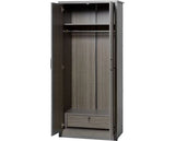 Lisbon 2 Door Wardrobe - Black Wood Grain