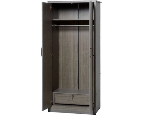 Lisbon 2 Door Wardrobe - Black Wood Grain