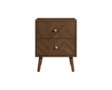 Herringford 2 Drawer Bedside - Walnut