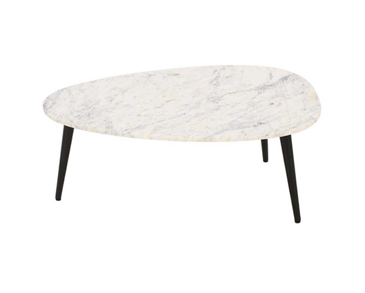 Opal Coffee Table With White Marble Top & Metal Legs