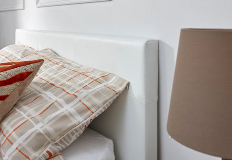 End Lift Ottoman Double Bed - White