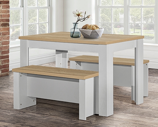 Highgate Grey Dining Table & Bench Set