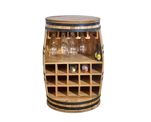 Surrey Solid Dark Wood Barrel Wine Sideboard