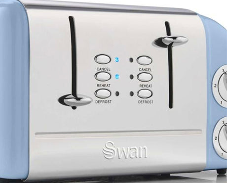 4 Slice Retro Toaster - Blue