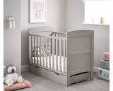 Grace Mini Cot Bed & Under Drawer - Warm Grey