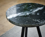 Opal Side Table With Black Marble Top & Metal Legs