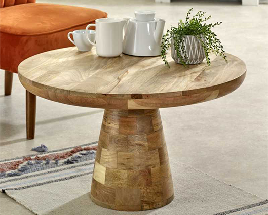 Surrey Solid Wood Coffee Table Mushroom Style