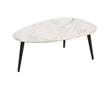 Opal Coffee Table With White Marble Top & Metal Legs