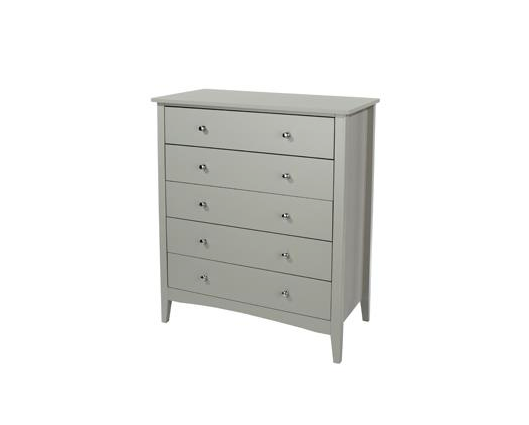 Como 5 Drawer Chest--Light Grey