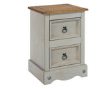Corona Grey 2 Drawer Petite Bedside Cabinet