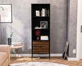 Opus 2 Drawer Bookcase- Walnut & Black