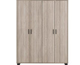 OLIVER 4 DOOR WARDROBE - LIGHT OAK EFFECT