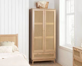 Croxley 2 Door 1 Drawer Rattan Wardrobe