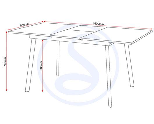 AVERY & LUKAS EXTENDING DINING SET (X4 CHAIRS) - CONCRETE/SAPPHIRE BLUE VELVET
