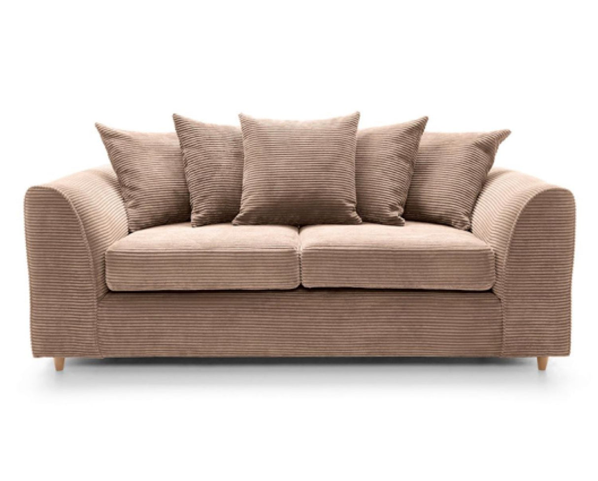Jumbo Cord 3 Seater Sofa-Brown