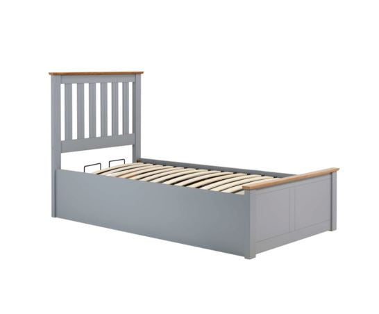 Phoenix Single Ottoman Bed - Stone Grey