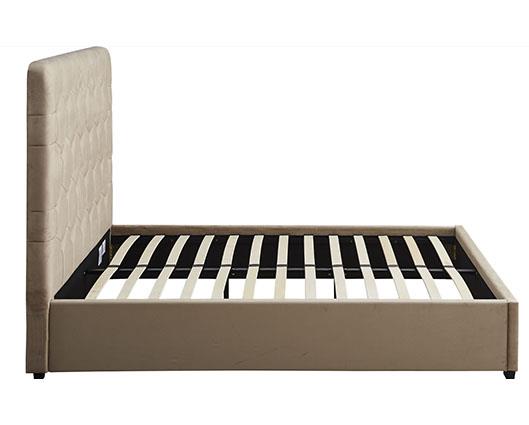 MADISON 5' BED - FAWN VELVET FABRIC