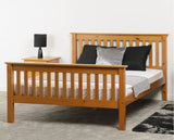 Monaco Single Bed High Foot End - Distressed Waxed Pine