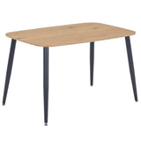 Aspen rectangular dining table, light oak effect top with black tapered legs