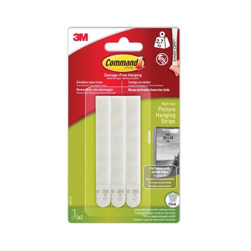 Command Narrow Picture Hanging Strips (Pack of 3) 7100206626