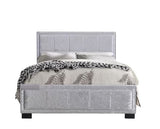 Hannover Small Double Bed - Steel Crushed Velvet