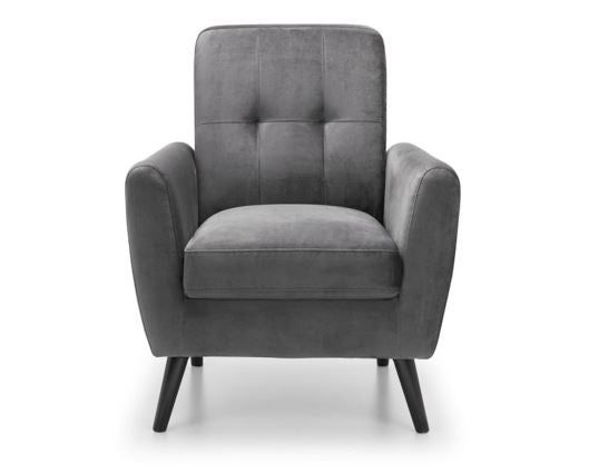 Monza Chair in Dark Grey Velvet
