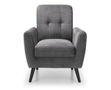 Monza Chair in Dark Grey Velvet