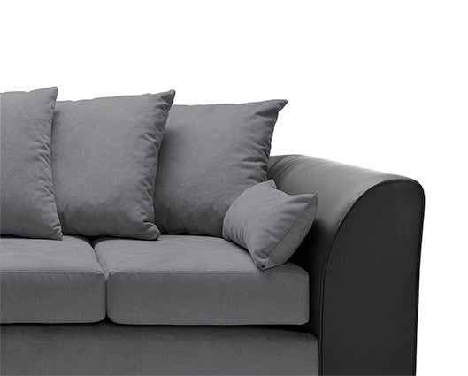 Dylan Left Hand Facing Corner Sofa-Black & Charcoal