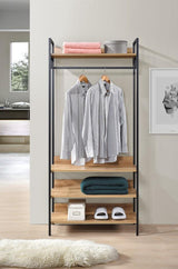 Alva Open Wardrobe 4 Shelves - Wotan Oak