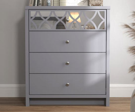 Arianna 4 Drawer Chest With 1 Mirror Cool Grey