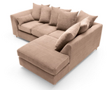 Jumbo Cord Right Hand Facing Corner Sofa-Brown