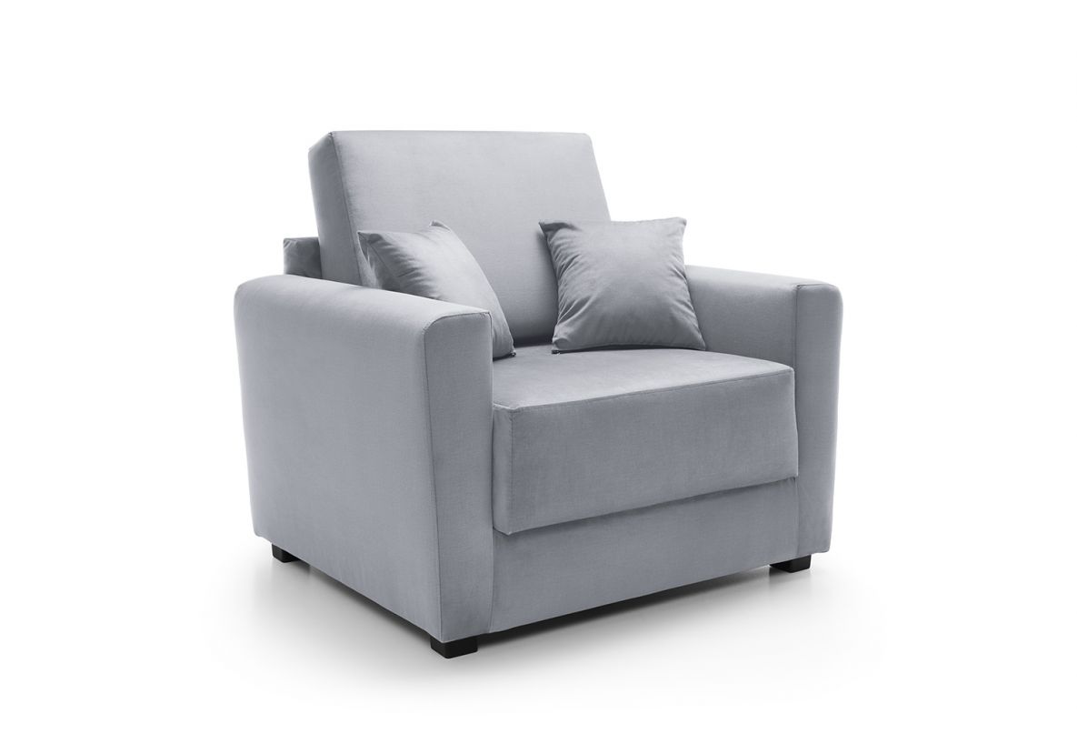 Olly Velvet Single Sofa Bed - Light Grey