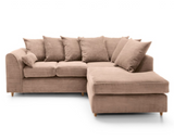 Jumbo Cord Right Hand Facing Corner Sofa-Brown